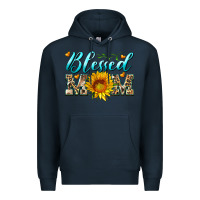 Navy blessed mom with sunflower Premium Hoodie - Artiststas