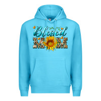 Ocean Blue blessed mom with sunflower Premium Hoodie - Artiststas
