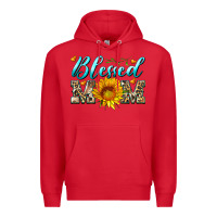 Red blessed mom with sunflower Premium Hoodie - Artiststas