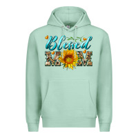 Seafoam blessed mom with sunflower Premium Hoodie - Artiststas