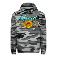 Slate Camo blessed mom with sunflower Premium Hoodie - Artiststas