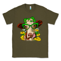 Army Green St. Patrick's Day cow Classic Tee - OliviaCreatesArt