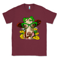 Burgundy St. Patrick's Day cow Classic Tee - OliviaCreatesArt