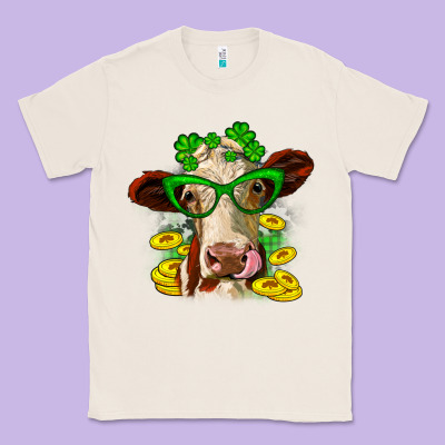 St. Patrick's Day Cow Classic Tee Designed By Oliviacreatesart