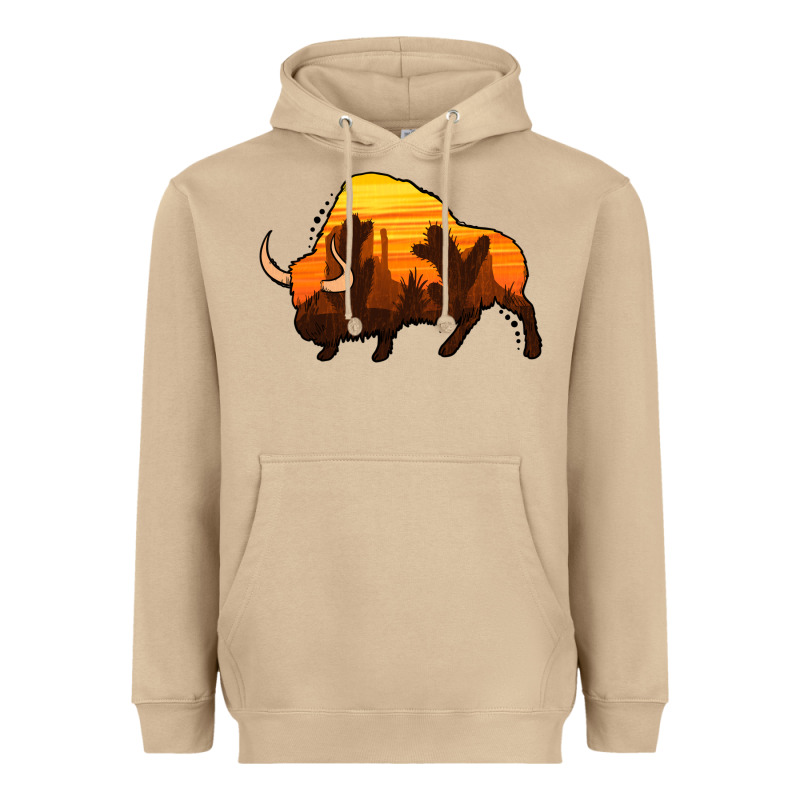 Western Bison Heavyweight Hoodie by Jasminsmagicworld | Teevron