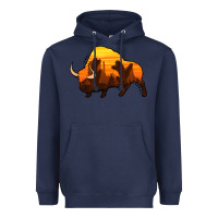 Navy western bison Heavyweight Hoodie - Jasminsmagicworld