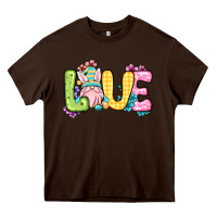Chocolate Brown Easter Day Love Easter gnome Heavy Core Tee - OliviaCreatesArt