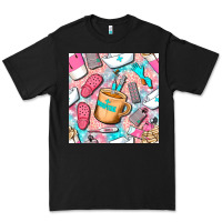 Black hospital nurse coffee cups with leopard seamless pattern bbs Premium Tee - BundleAndBundleShop