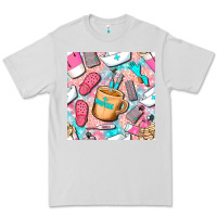 Dove Grey hospital nurse coffee cups with leopard seamless pattern bbs Premium Tee - BundleAndBundleShop
