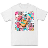 White hospital nurse coffee cups with leopard seamless pattern bbs Premium Tee - BundleAndBundleShop
