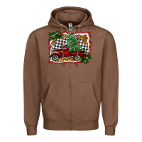 Chestnut Christmas Truck With Christmas Tree Zipper Hoodie - RanaPortraitStore
