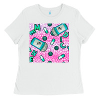 White Western Medicine Seamless Pattern Ladies Tee - BundleAndBundleShop