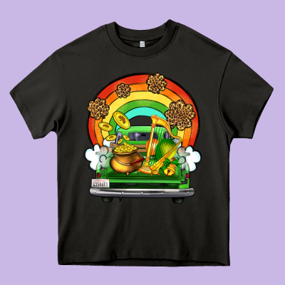 St. Patrick's Day Truck Heavy Core Tee Designed By Oliviacreatesart