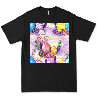 Black Easter Eggs With Flowers Seamless Pattern Premium Tee - BundleAndBundleShop