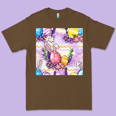 Easter Eggs With Flowers Seamless Pattern Premium Tee Designed By Bundleandbundleshop