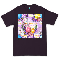 Plum Easter Eggs With Flowers Seamless Pattern Premium Tee - BundleAndBundleShop