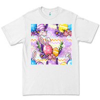 White Easter Eggs With Flowers Seamless Pattern Premium Tee - BundleAndBundleShop