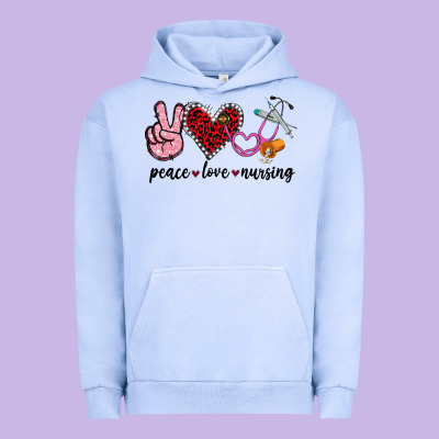 Peace Love Nursing Urban Hoodie Designed By Jasminsmagicworld