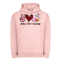 Pigment Salmon peace love nursing Urban Hoodie - Jasminsmagicworld