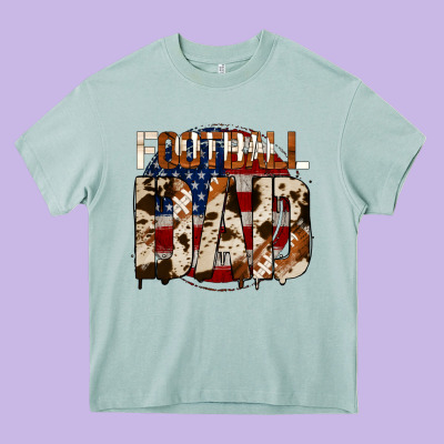 American Football Dad Heavy Core Tee Designed By Jasminsmagicworld