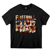 Black american football dad Heavy Core Tee - Jasminsmagicworld