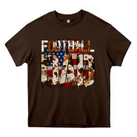 Chocolate Brown american football dad Heavy Core Tee - Jasminsmagicworld