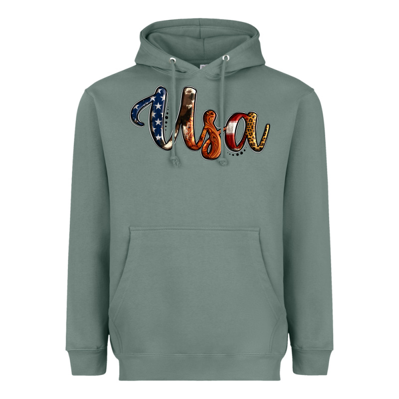 Usa Calligraphy Heavyweight Hoodie by Jasminsmagicworld | Teevron