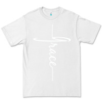 White grace   christian faith cross script baptism gift Premium Tee - DesigneFamous