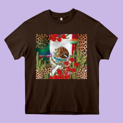 Mexico Flag Heavy Core Tee Designed By Fadigitalartstudio