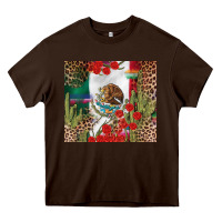 Chocolate Brown Mexico flag Heavy Core Tee - FaDigitalArtStudio