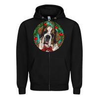 Black Christmas St. Bernard Zipper Hoodie - RanaPortraitStore