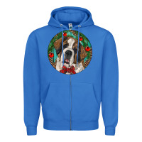 True Royal Christmas St. Bernard Zipper Hoodie - RanaPortraitStore