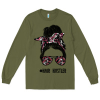 Army Green hair hustler Long Sleeve Tee - SublimationCraftShop