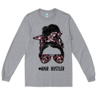 Heather Grey hair hustler Long Sleeve Tee - SublimationCraftShop