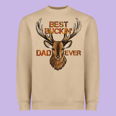 Best Buckin' Dad Ever Deer Heavyweight Sweatshirt Designed By Jasminsmagicworld