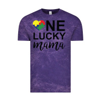 Cloud Purple one lucky mama Vintage Tee - CowhideDigitalArt
