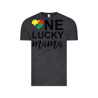 Vintage Black one lucky mama Vintage Tee - CowhideDigitalArt