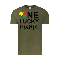 Vintage Olive one lucky mama Vintage Tee - CowhideDigitalArt