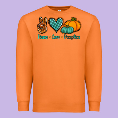 Peace Love Pumpkins Premium Sweatshirt Designed By Jasminsmagicworld