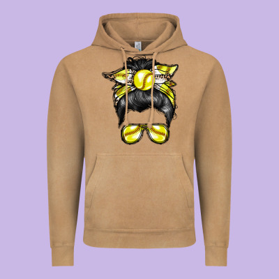 Softball Mom Vintage Hoodie Designed By Racoondesign