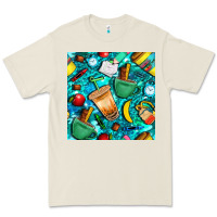 Bone school boy coffe cup with camouflage seamless pattern bbs Premium Tee - BundleAndBundleShop