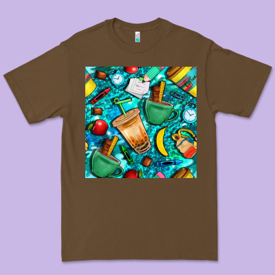 School Boy Coffe Cup With Camouflage Seamless Pattern Bbs Premium Tee Designed By Bundleandbundleshop