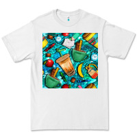 White school boy coffe cup with camouflage seamless pattern bbs Premium Tee - BundleAndBundleShop