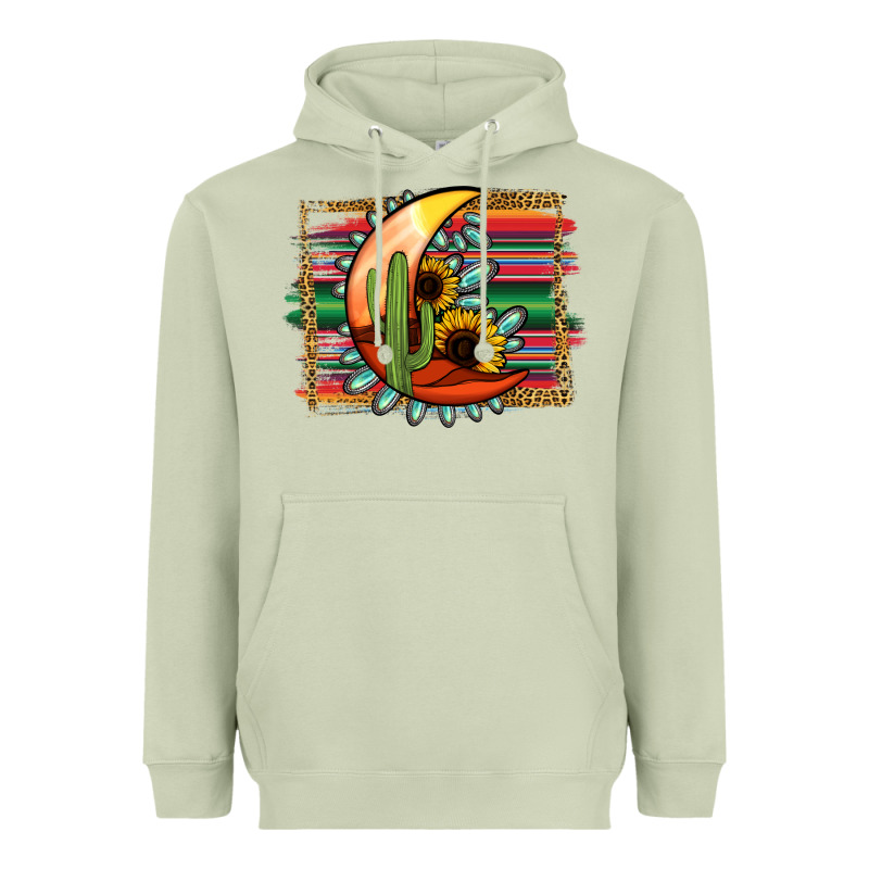 Turquoise Desert Moon Serape Background Heavyweight Hoodie by Jasminsmagicworld | Teevron