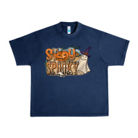 Navy Stay Spooky Urban Heavy Tee - CowhideDigitalArt