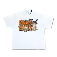 White Stay Spooky Urban Heavy Tee - CowhideDigitalArt
