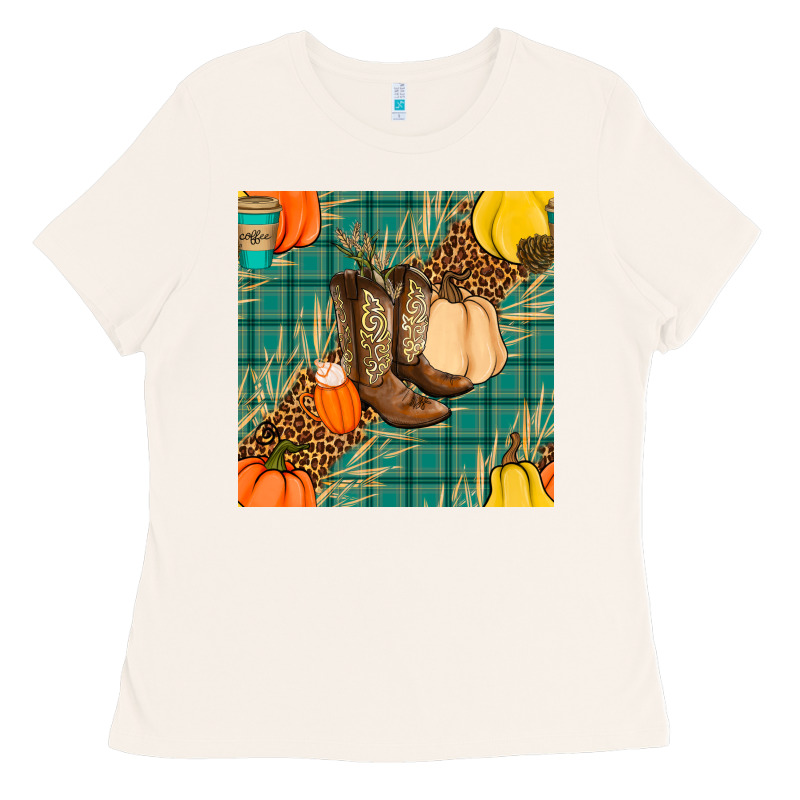 Fall Boot Seamless Pattern Ladies Tee by BundleAndBundleShop | Teevron