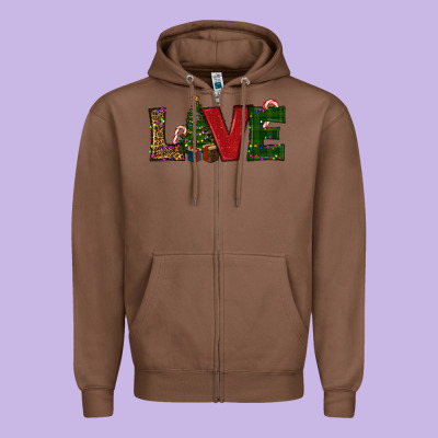 Christmas Tree Love Zipper Hoodie Designed By Ranaportraitstore