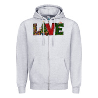 Heather Grey Christmas Tree Love Zipper Hoodie - RanaPortraitStore