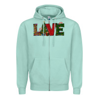 Seafoam Christmas Tree Love Zipper Hoodie - RanaPortraitStore
